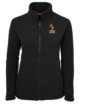 Women's Full Zip Polar - Black:Black