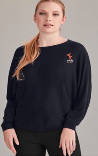 Women's Skye Batwing Sweater Top:Navy